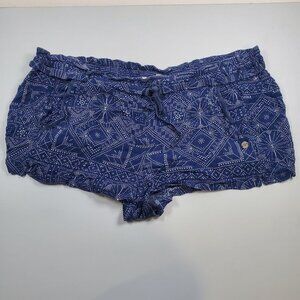 Roxy High Waisted Short Shorts Women Size Large Summer Casual Blue